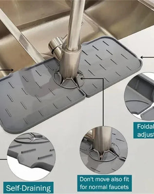 Kitchen Gadgets Silicone Faucet Absorbent Pad Shelf Sink Splash - Problems Solved