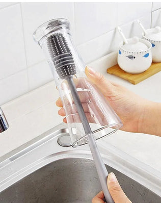 Silicone Milk Bottle Brush Cup Scrubber Glass Cleaner Kitchen - Problems Solved