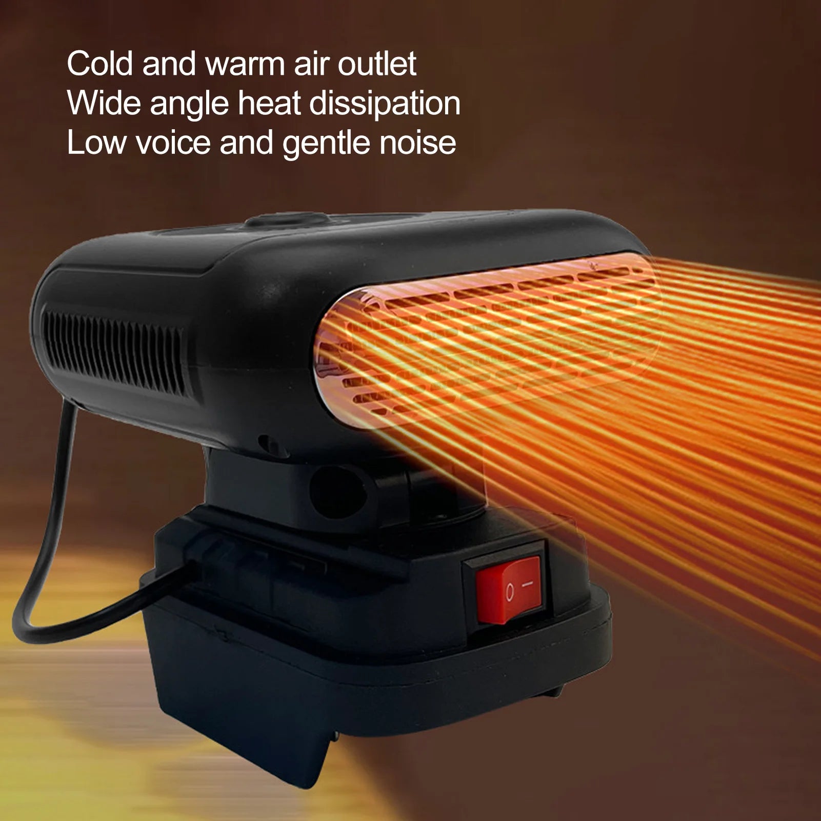 Electric Small Heater Fast Heating 90 Degree  Portable Low Noise Battery Heater 2 Temperatures for Office Dorm Home Car - Problems Solved
