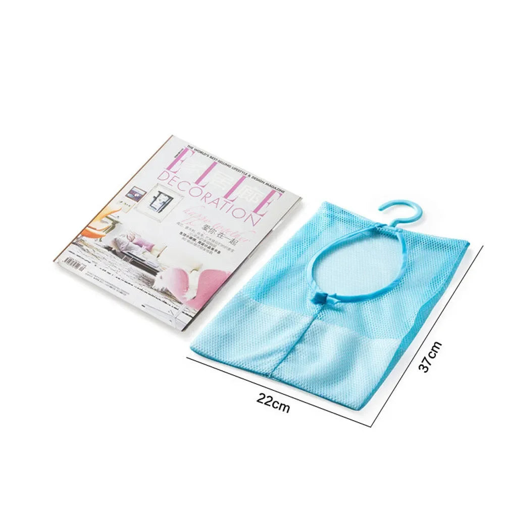 Bathroom Kids Toys Storage Bag Multifunctional Mesh Net Bag Makeup Organizer Drying Rack Balcony Socks Clothes Storage Basket - Problems Solved