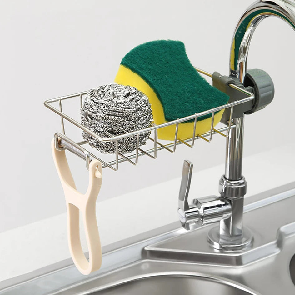 Kitchen Sink Drain Rack Sponge Storage Flexible Faucet Holder Soap Drainer Towel Rack Shelf Organizer Kitchen Accessories - Problems Solved