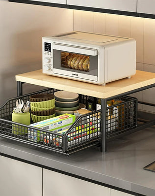 Kitchen Countertop Organizer – Multi-Use Shelf for Microwave, Spices, Coffee Machine & Printer - Problems Solved