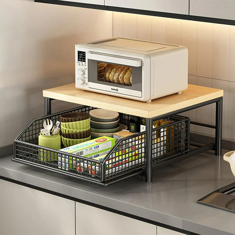 Kitchen Countertop Organizer – Multi-Use Shelf for Microwave, Spices, Coffee Machine & Printer - Problems Solved