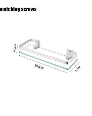 Glass Shelf Bathroom Items Bore Storage Shower Organiser Accessories Organizers Wall Shelves Hardware Fixture Home Improvement - Problems Solved