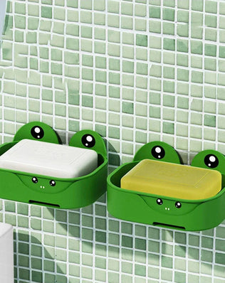 Creative and Adorable Double-Layer Frog-Shaped Bathroom Organizer with Waterproof Drainage - Home, Kids, and Student Essentials - Problems Solved