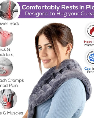 Pain Relief Heating Pad Microwave Hot Wrap Belt Double Sided Fleece for Neck Shoulder Back Soothing Muscle Ache Home Use - Problems Solved