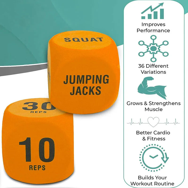 2pk Fitness Exercise Dice for Cardio HIIT Exercise Classes  Fun Fitness Dice Convenient Portable Gym Accessories Whole Body - Problems Solved