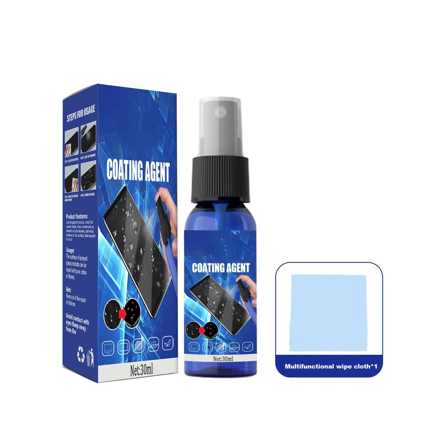 Screen Cleaner Spray Electronic Cleaning Kit Monitor Cleaner For Smart TVs Monitors & Cars Laptop Cleaner 30ml + Cleaning Cloth - Problems Solved