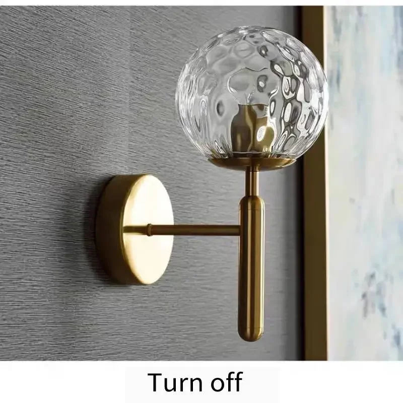 Nordic bathroom mirror front light simple glass wall lamp E14 living room bedroom modern background stair hotel aisle light - Problems Solved