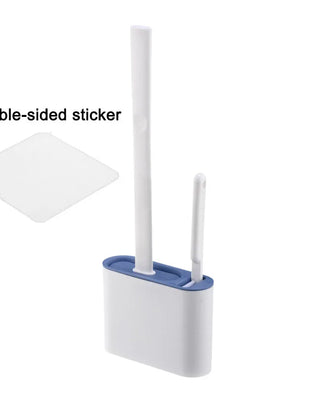 Wall Hanging Toilet Brush with Holder Long Handled Silicone Toilet Brush Soft Bristles WC Cleaning Brush Bathroom Accessories - Problems Solved
