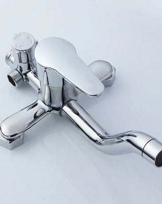 Wall-mounted Problems Solved bathroom mixer tap with three modes, hot and cold water, for bathtub shower accessories with adjustable flow.