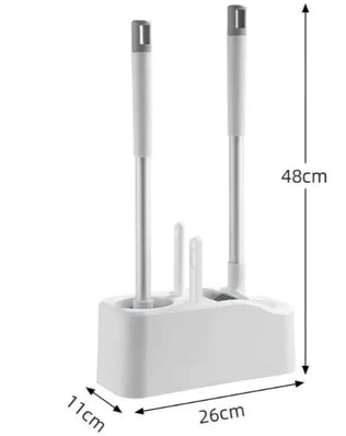 Bathroom Cleaning Made Easy with 4-In-1 Multifunctional Toilet Brush, Full 360° No Dead Corner Cleaning Set. - Problems Solved