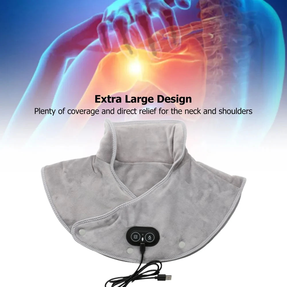 Electric Heating Shoulder Neck Pad Soft Comfortable Thermal Compress Cervical Shawl USB Heated Back Warm Wrap Tool Relief Fatigu - Problems Solved