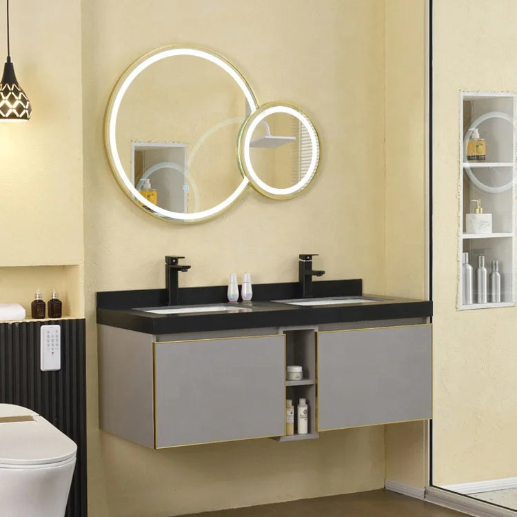 Wall-hung Bathroom Vanities Furniture Mounted Bathroom Waterproof Mirror Cabinet Double Wash Bathroom Cabinet - Problems Solved