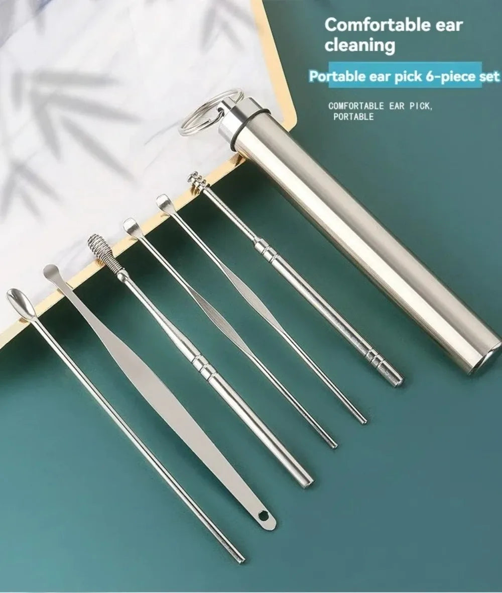 Ear Cleaner 6Pcs/Set Earpick Ear Wax Remover Ear Spoon Curette - Problems Solved