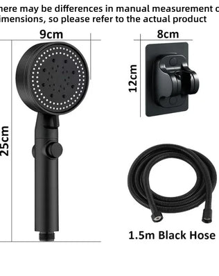Bathroom Shower Accessories  - Adjustable High Pressure Shower Head 5 Modes with Hose Water Saving One-Key Stop Spray Nozzle - Problems Solved