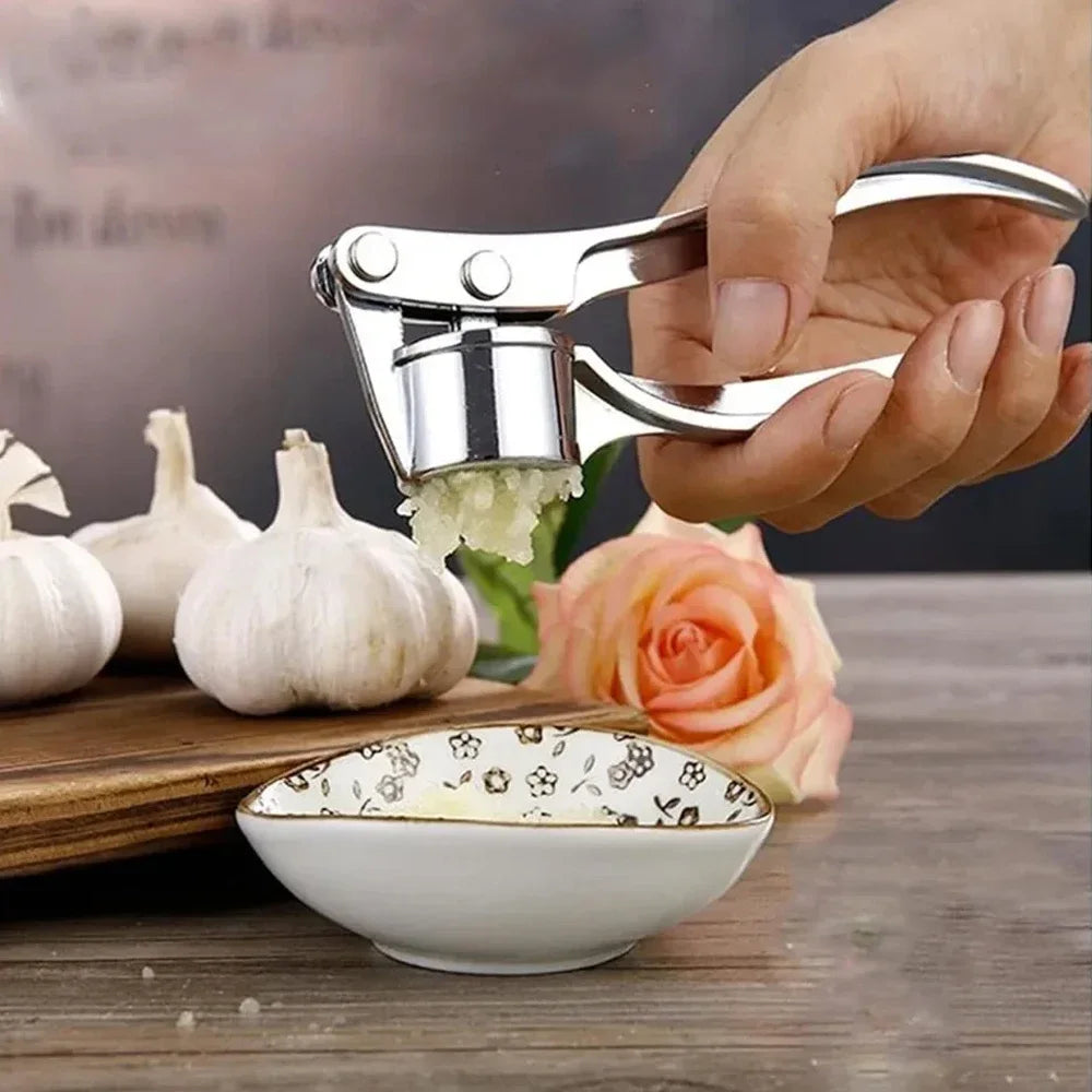 Kitchen Gadgets Garlic Press Stainless Steel Garlic Mincer Garlic Peeler and Cleaning Brush Ginger Peeler Household Tools - Problems Solved