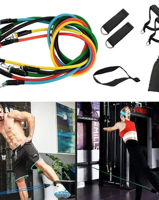11pcs Fitness Resistance Bands Set Workout Exercise Tube Bands with Door Anchor Ankle Straps Cushioned Handles Carry Bags - Problems Solved