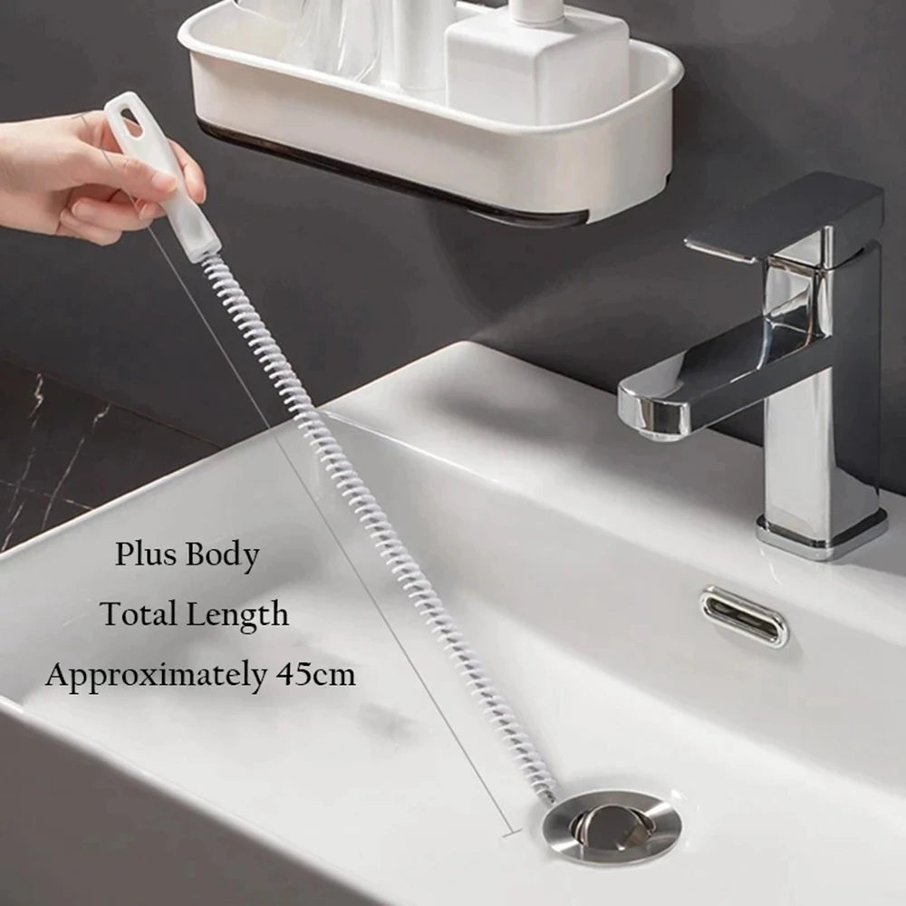 2PCS Pipe Dredging Brush Bathroom Hair Sewer Sink - Problems Solved