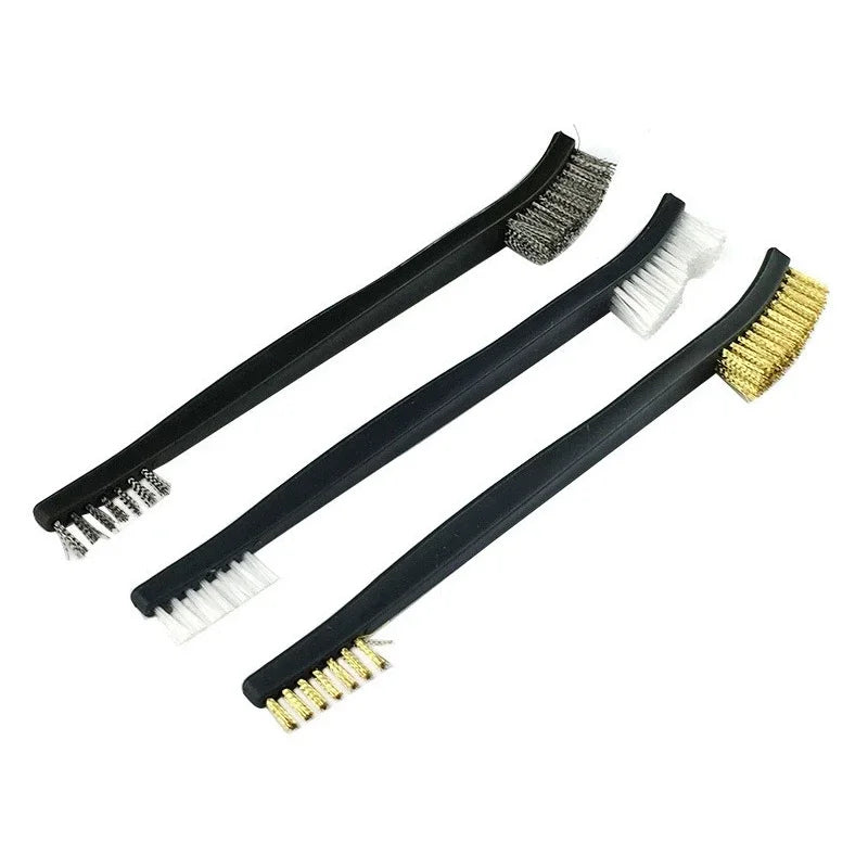 Cleaning Tool Double-end Mini Wire Brush Set Stainless Steel Brass Nylon Cleaning Polishing Detail Metal Rust Brush - Problems Solved
