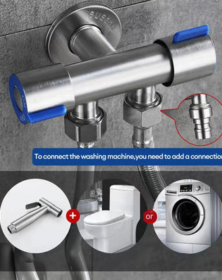 Bathroom toilet matching bidet spray set, one in two out double control double out faucet, with 1.5M flexible hose - Problems Solved