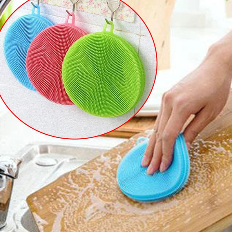 10PCS Kitchen Gadgets Round Silicone Magic Cleaning Brushes - Problems Solved