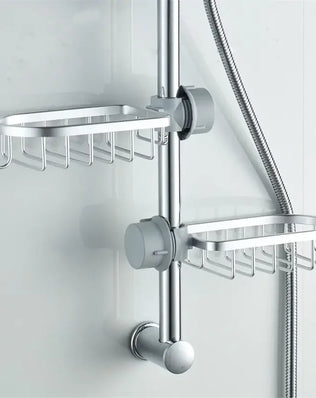 Bathroom Shelf Black Shower Storage Basket Storage Rack Adjustable Faucet - Problems Solved