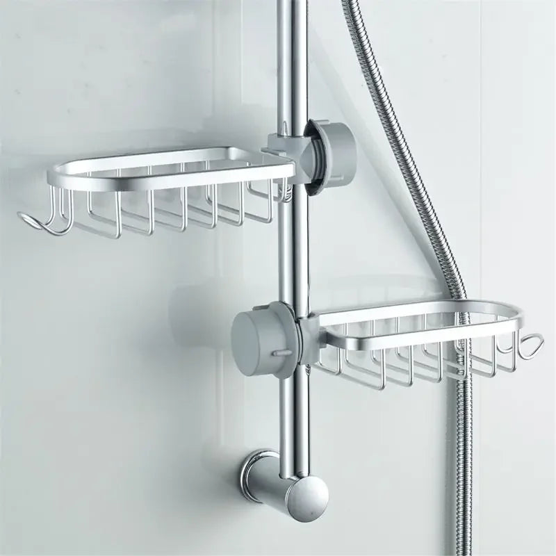 Bathroom Shelf Black Shower Storage Basket Storage Rack Adjustable Faucet - Problems Solved