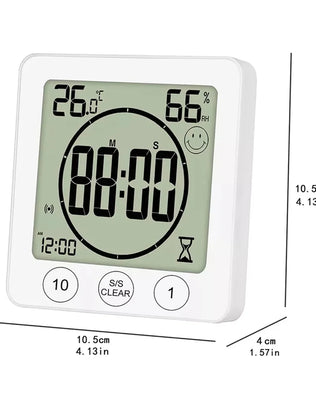 Digital Bathroom Wall Clock Shower Timer Waterproof For Water Spray LCD Screen Watch Temperature Humidity Clock For Shower Room - Problems Solved