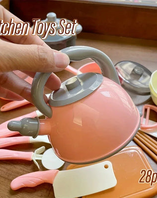 Kids Kitchen Set with Realistic Cooking Tools Creative Role Play - Problems Solved