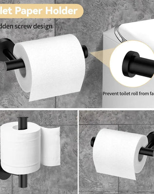 5-piece wall mounted hardware bathroom accessories, stainless steel towel bar, towel ring, toilet paper holder hook bathroom kit - Problems Solved
