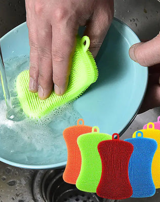 4PCS Kitchen Silicone Sponge Dish Washing Scrubber - Problems Solved