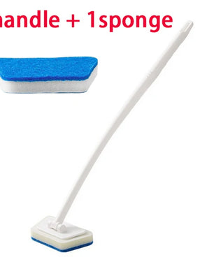 Problems Solved bathroom sponge cleaning brush with long handle, multi-functional tool for effective bathroom cleaning.