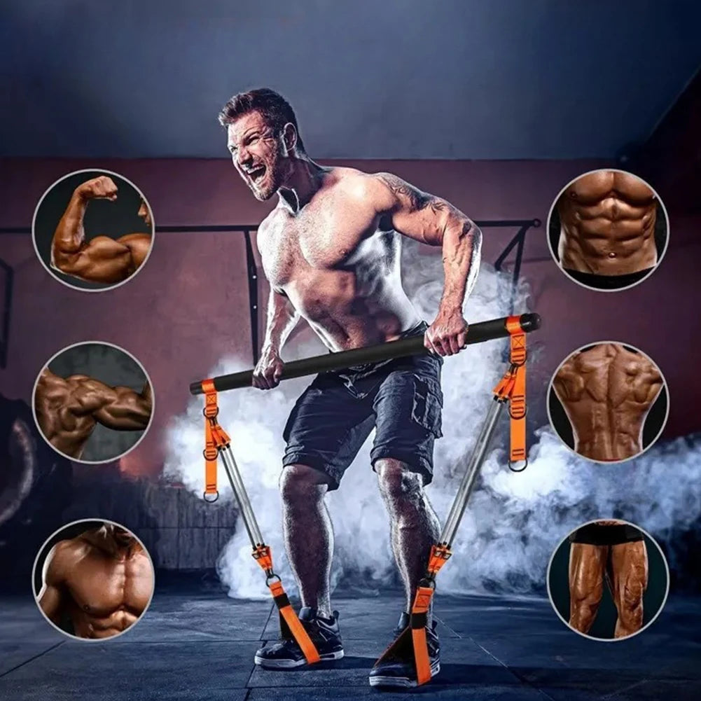 Pilates Bar Kit & Resistance Bands Multifunctional Pilates Bar Portable Yoga Pilates Stick Home Gym Strength Training Equipment - Problems Solved