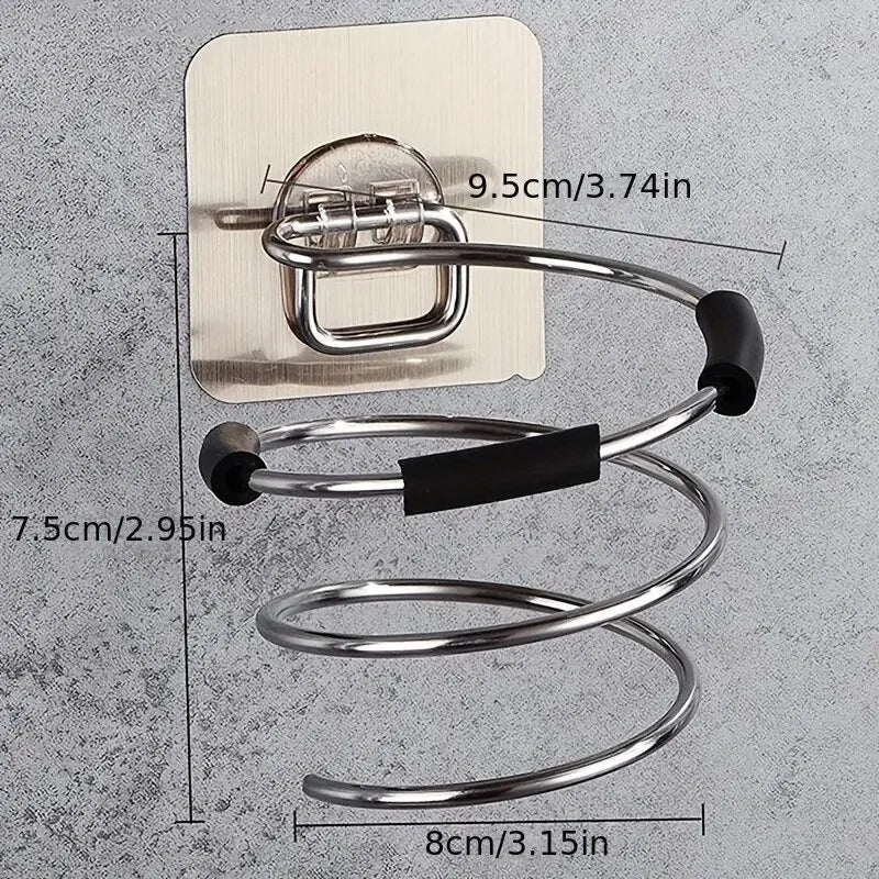 Bathroom Hair Dryer Holder Free Punching Hair Care Tools Holder Adhesive Wall Mount Barber Salon Tools - Problems Solved