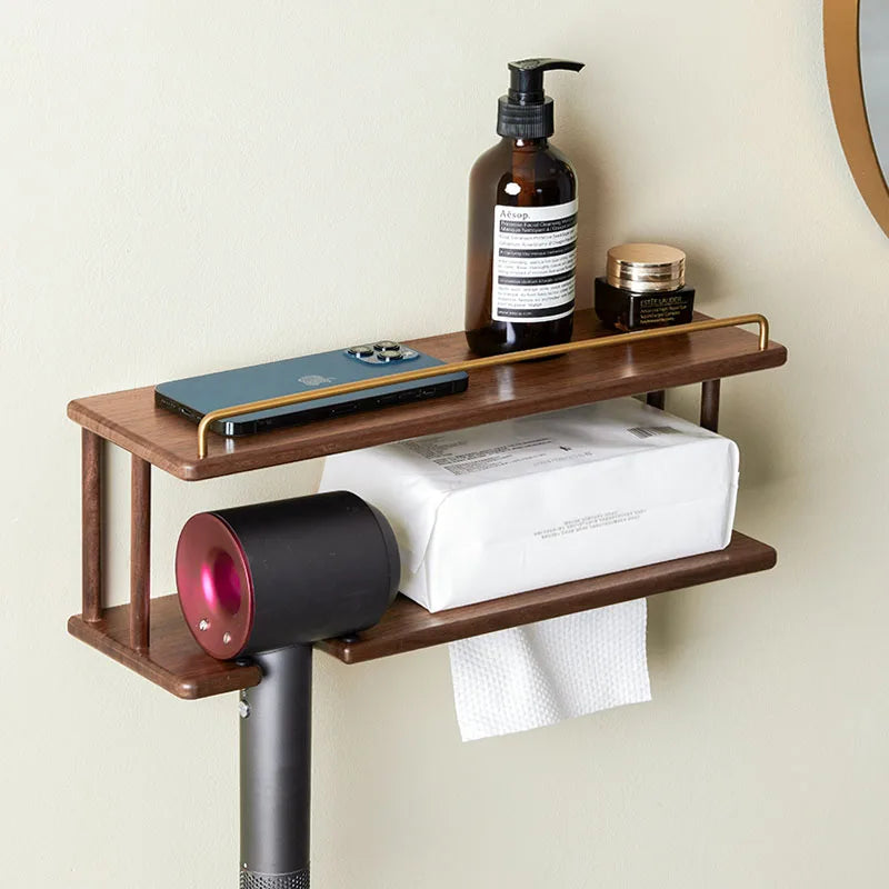 Wall-Mounted Wooden Bathroom Storage Rack Multi-Layer Vanity Organizer for Towels And Cosmetics Home Vanity Countertop Solution - Problems Solved