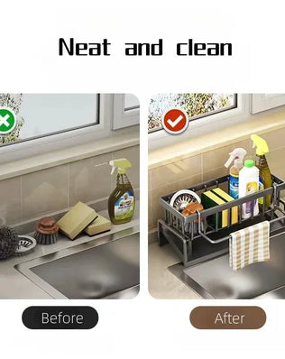 Kitchen Sponge Rack Drain Water Place Dish Soap Organize Rags - Problems Solved