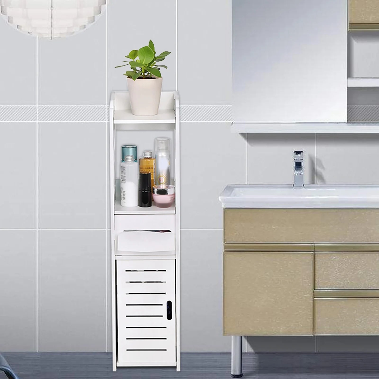 Bathroom Cabinet White Wooden Bathroom Cabinet Toilet Storage Shelf  Organizer Toilet Cabinet Wooden Bathroom Cabinet - Problems Solved