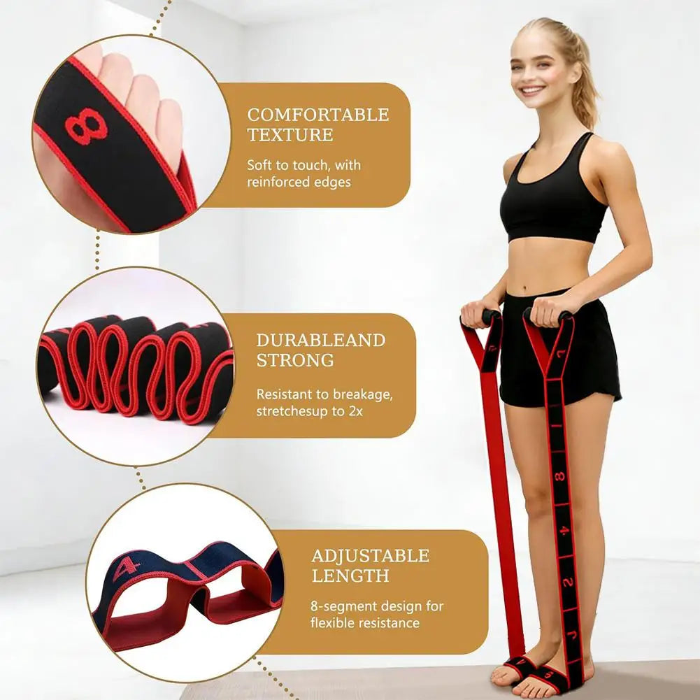 Fitness Resistance Band For Yoga Pilates Stretching Fitness Training 8 Adjustable Resistance Level Digital Marking Fitness Suppl - Problems Solved