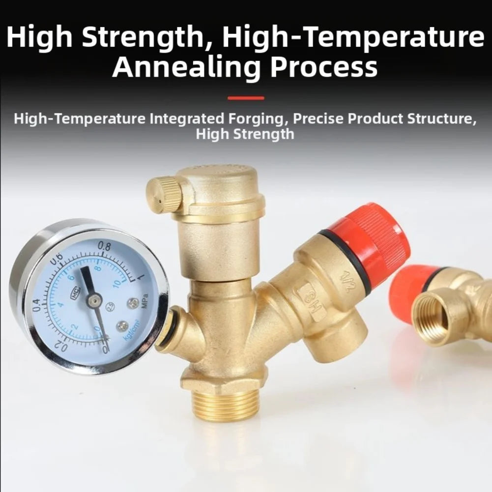 1/2'' 3/4'' 1'' Boiler Safety Group Brass Safety Valve Pressure Relief Valve With Pressure Gauge For Heating System Water Heater - Problems Solved
