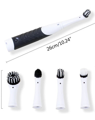 Bathroom Electric Brush Shoe Brush Cleaning Tool Gaps Corner Cleaning Wireless Cleaning Brush with 4Pcs Brush Heads - Problems Solved