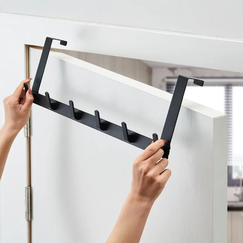 Hooks Over The Door 5 Hooks Home Bathroom Organizer Rack Clothes Coat Hat Towel Hanger Bathroom Kitchen Accessories - Problems Solved