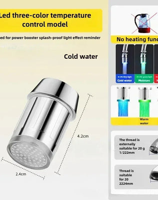 Bathroom LED Colorful Light-up Faucet Glow Water Saving Faucet Color-changing Temperature Control Nozzle Kitchen Accessories - Problems Solved