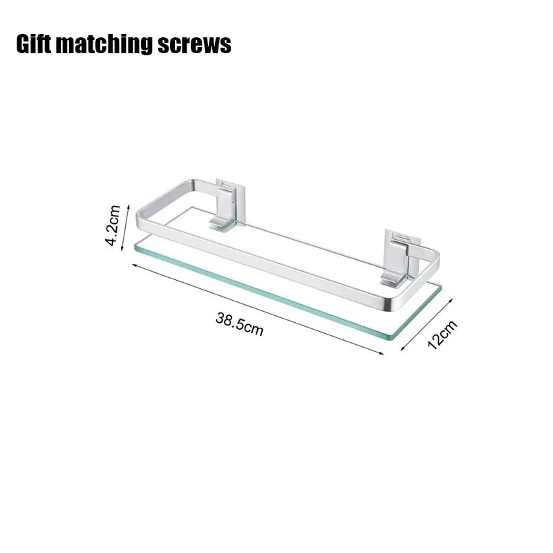 Glass Shelf Bathroom Items Bore Storage Shower Organiser Accessories Organizers Wall Shelves Hardware Fixture Home Improvement - Problems Solved
