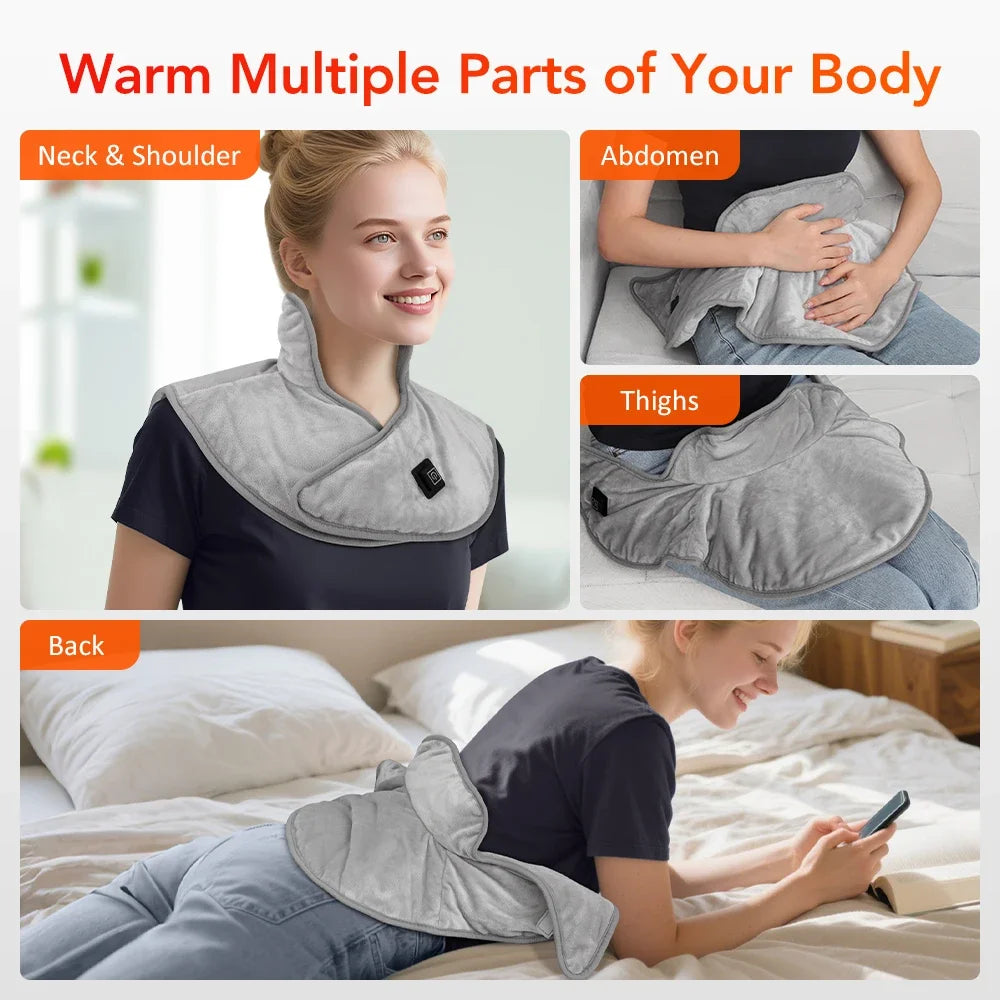 Electric Heating Shoulder Neck Pad USB Heated Back Wrap 3 Heat Level Soft Hot Compress Back Shawl Neck Shoulder Fast Heated Pad - Problems Solved