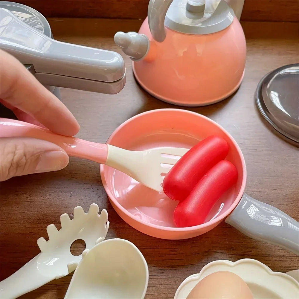 Kids Kitchen Set with Realistic Cooking Tools Creative Role Play - Problems Solved