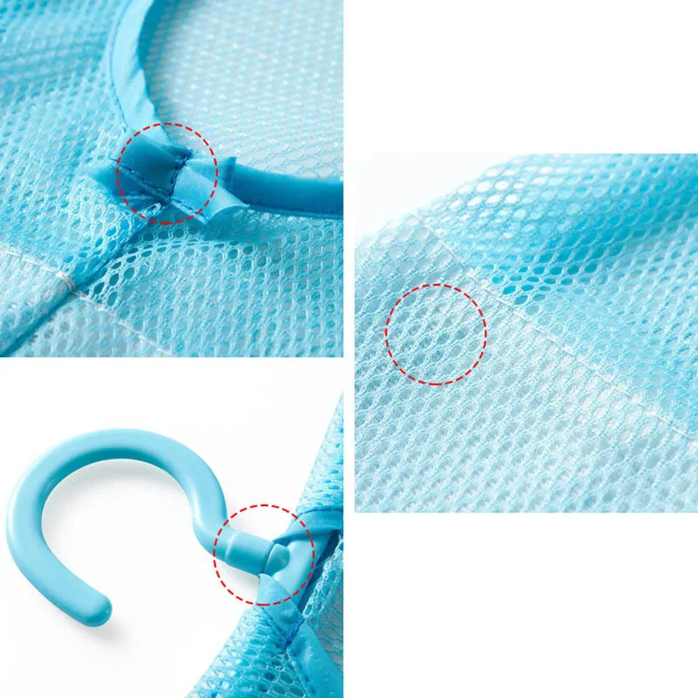 Bathroom Kids Toys Storage Bag Multifunctional Mesh Net Bag Makeup Organizer Drying Rack Balcony Socks Clothes Storage Basket - Problems Solved