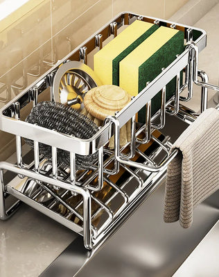 Kitchen Sponge Rack Drain Water Place Dish Soap Organize Rags - Problems Solved
