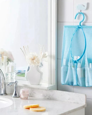Bathroom Kids Toys Storage Bag Multifunctional Mesh Net Bag Makeup Organizer Drying Rack Balcony Socks Clothes Storage Basket - Problems Solved