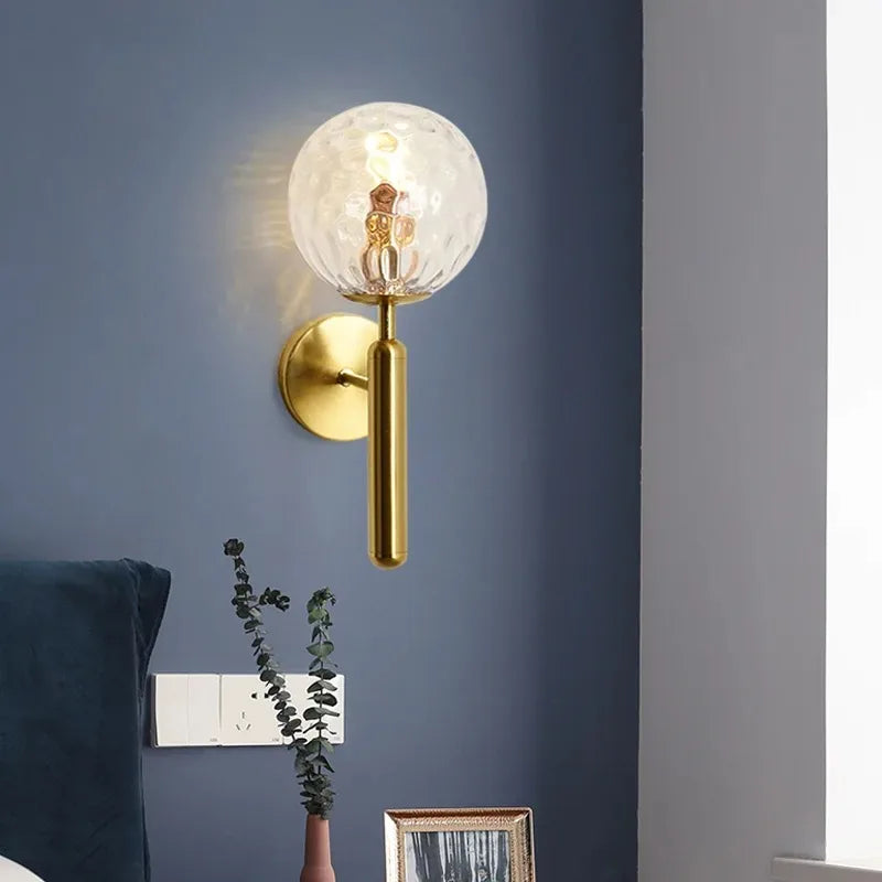 Nordic bathroom mirror front light simple glass wall lamp E14 living room bedroom modern background stair hotel aisle light - Problems Solved